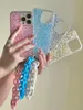 Bling Sequin Cases For Iphone 15 Plus 14 Pro Max 13 12 11 XR XS X 8 7 6 Luxury Girls Lady Women Foil Glitter Confetti Soft TPU Phone Cover Skin With Chian Strap