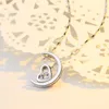 Chains Love Heart Moving Moon Sterling Silver Pendant Korean Version Set With Diamonds Fashion Simple Necklace Women's Ins