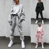 Women's Two Piece Pants Selected Fashion Selling Solid Color Long Sleeved Set Of Loose Feet Tights Casual