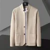 Gialli da masWaters da uomo Cardigan Giacca da uomo Solido Corso Casual Casualmente Collar Slim Magi Manile Mans Khaki Grigio Nero 4XL 231010