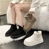 Botas femininas bota de neve preto cáqui creme clássico algodão botas curtas das senhoras botas de inverno sapatos quentes 36-40