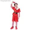Kostium motywu Dzieci świąteczne elf cosplay przyjdź Święty Mikołaj wykonuj sukienki Pełne set przyjęcie Bożego Narodzenia przychodzi dla dzieci T231011