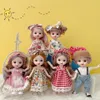 Bonecas 16 cm BJD Mini Boneca 13 Conjunto Móvel Menina Bebê 3D Grandes Olhos Bonitos Brinquedo DIY Com Roupas Dress Up 112 Moda 231011