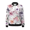 Jaquetas femininas 2023 outono mulheres bombardeiro jaqueta moda floral zip up vintage feminino manga longa casual casaco fino em outerwear tops