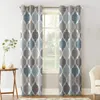 Curtain Geometric Blue Vintage Moroccan Pattern Decoration Home Curtains Household Goods Window Living Room curtains for bedroom 231010