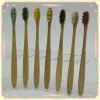 Brosse à dents en bambou de couleur mixte brosse à dents en bambou de haute qualité brosse à dents à poils souples saine et écologique ZZ