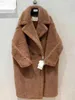 Manteau Xlong en fourrure d'alpaga pour femme, col à revers, ours en peluche, surdimensionné, hiver, extérieur, temps froid