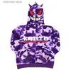 Erkek Hoodies Sweatshirts Yeni Y2K Fermuarı Kapşonlu Amerikan Hip-Hop Kamuflaj Mektup Deseni Kapşonlu Sweatshirt Harajuku Street Punk Rock Top Street Kıyafet T231011