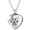 Pendentif Colliers Amour Coeur Pet Crémation Urne Collier Gris Chien Bijoux Souvenir Souvenir Romantique Amant Cadeau 178W