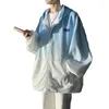 남자 후드 897504629 남자 남자 남자 후드 스웨트 셔츠 재킷 그라디언트 지퍼 세련된 넥타이 염색 디자인 가을/겨울 패션 코트