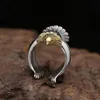Pierścienie klastra Unikalne kreatywne pierścień miedzi Flying Eagle Vintage Mens Mash Wysokiej jakości biżuteria zwierząt218Q