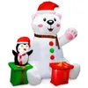 Decorações de Natal 6 pés inflável urso polar decoração ao ar livre com LED Light Up Blow Yard para decoração de Natal 231011