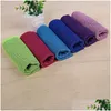 Towel 90X30Cm Cold Towel Travel Quick-Dry Beach Towels Microfiber For Yoga Cam Golf Football Outdoor Sports Home Garden Home Textiles Dhrnv