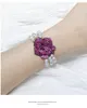 Halskette-Ohrringe-Set 18" 3 Stränge kultivierte weiße Perlenblume CZ-Pflaster Armband 8" 20'' Sets