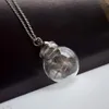 Pendant Necklaces 2PCS Dandelion Make A Wish Real Flower Cylinder Glass Ball Openable Necklace For Women And Girls