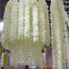 Decorative Flowers Elegant White Artificial Orchid Wisteria Vine Flower 2 Meter Long Silk Wreaths For Wedding Backdrop Decoration Shooting