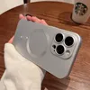 iPhoneのマットマグネットワイヤレスチャージケース15 14 13 12 11 Pro Max Plus Solft Liquid Ling Lensプロテクターショックプルーフバックカバー