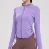 Aktiva skjortor Plus Size Fitness Tops Slim Long Sleeve Zipper Running Yoga kläder snabb torr andas sportjacka kvinnor