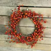 Dekorativa blommor Autumn Harvest Artificial Orange and Red Berry Twig Wreath - Olyst Pressed Party Decorations for Events Black Roses Blac