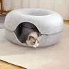 Cat Toys Cute Cats Tunnel Toys For 2 Pets Donut Cat Bed Interactive Game Toy Indoor Kattunge Sportutrustning Sovet Husträning 231011