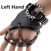 Guanti a cinque dita Guanto a punta da uomo stile punk rock con catene Bracciale da donna gotico Steampunk PU Leather CuffOne Mittens unisex 231010