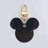 Brevtryck Musdesigner med Diamond Bow Keychain Pu Leather Animal Car Keyrings Key Chain Holder Fashion Key Ring No Box