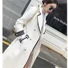 Womens Wool Blends White Over the Knee Coat MidLength AutumnWinter Hepburn Style Thickened Slim Black DoubleBreasted Z555 231010