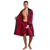 Men's Robes Tony Candice Men's Satin Robe Lightweight Long Sleeve Silk Kimono Bathrobe with Shorts Set Sleepwear 231011