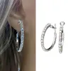 Hoop Huggie 여성을위한 Hoop Huggie Trendy Shiny Rhinestone Earrings Aesthetic Silver Color Crystal Crystal Ciercing Eor 액세서리 Jewelry2430