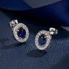 Outros acessórios de moda prata 925 jóias zircão brincos para mulheres designer de luxo moda oval diamante orelha parafuso prisioneiro festa de halloween presente frete grátis q231011