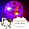 Cat Toys 3pcs Football Shape LED Flashing Ball Touch Motion Light Up Pet Toy Gift Play Battery Powered Indoor Outdoor Clear Plastic Fun 231011