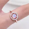 Bagues de cluster Fire Opal Moon Stone Bague pour femmes Mariage Party Engagement Taille6-10 Band