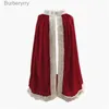 Temadräkt barn kung röd sammet kappa cape outfit för barn prins prinsessa flickor fest cosplay halloween jul comel231010