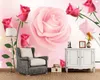 Tapeten Romantische rosa Rose 3D Wallpaper Wohnzimmer Kinder Sofa TV Hintergrund Wand Restaurant benutzerdefinierte Wandbild