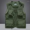 Gilets pour hommes hommes déchargement gilet tactique manteau décontracté pographe gilet maille travail veste sans manches outils poche 5XL