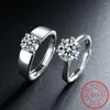 Anéis de cluster 3mm conjunto de anel de moissanite prata 925 corte brilhante 0.1 teste de diamante passado d cor moissanites jóias originais