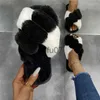 Slippers SALE Fashion Women Winter Warm Outdoor Furry Slippers Ladies Cross Fluffy Fur Home Slides Flat Indoor Floor Shoes Flip Flops x1011