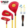 Cykelhandskar PGM 25 år gamla barn Golfklubb Set Childrens Boy Girl Nybörjare Training Wood Iron Swing Putter Bag Gift JRTG011 231011