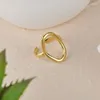 Cluster Rings Minimalist Stainless Steel Geometric For Women High Quality Metalic Gold Color Opening Ring Bagues Pour Femme Party Gift