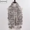 Sjaal Winter Warm Echt Konijnenbont Sjaal Natuurlijke Uitlaat 2023 Lady 100 Echte Sjaals Groothandel Retail 231011