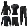 Męskie dresy 5 szt./Zestaw Męski dres dresowy S-7xl Gym Fitness Compression Sports Suit Ubrania bieganie jogging sport