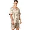 Herren-Nachtwäsche, S-XXL, lockere Herren-Nachtwäsche, bedruckt, kurzärmelig, Shorts, 2 Stück, Pyjama, Anzug, Frühling, Sommer, Eisseide, Heimkleidung, modische Nachtwäsche, 231011