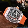 Dropshipping New Fashion Men's Watches High-kvalitet Retro Quartz Watche Chronograph Mille Wristwatch Orange Rubber Strap Sport Arv-Watch Male Women armbandsur