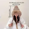 Berretti Cappello di peluche grande Protezione per le orecchie Paraorecchie con nappa antivento Sci invernale all'aperto da donna