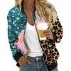 Women's Jackets Womens Casual Daily Lightweight Zip Up Jacket Leopard&Floral Print Coat Short For Women Girl