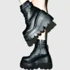 Stiefel Marke Design 2023 Große Größen 43 Plattform High Heels Cosplay Modische Herbst Winter Wedges Schuhe Ankle Boot Booties PU 231010