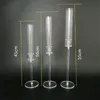 Decorative Objects Figurines 3 Pcs Crystal Candle Holders Acrylic Candlestick Centerpieces Road Lead Candelabra Wedding porps Christmas deco 231010