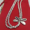 Pendentif Colliers Mode originale européenne et américaine galvanoplastie 925 argent Double chaînes papillon collier exquis bijoux cadeau 231010