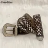 Otros accesorios de moda Punk Dark Belt Black Strap Diamonds Bing Belts Western Cowboy Crystal Studded Cinturones Para Mujer para Y2K Hombres Mujeres 231011