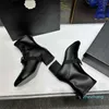 2023-Autumn/Winter New Bow Knot متوسطة الكعب السميك السوستة Martin Martin Women's Boots القصيرة جولة أحذية الكعب الكعب